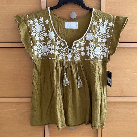 Embroidered Boho Stretch Cotton Blouse - Picture 3 of 6